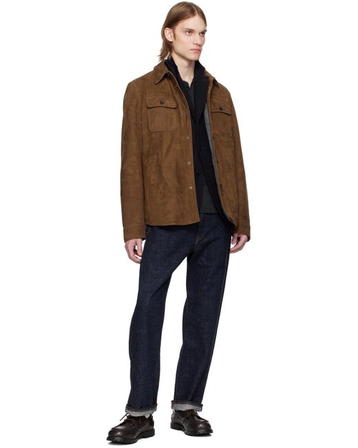 Ralph Lauren Black Gardner Suede Down Overshirt for men