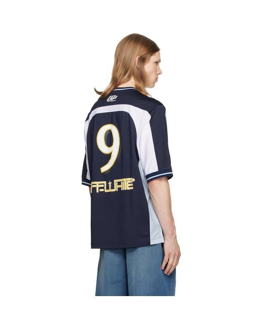 Off-White c/o Virgil Abloh Blue Royal Team Soccer T-Shirt for men