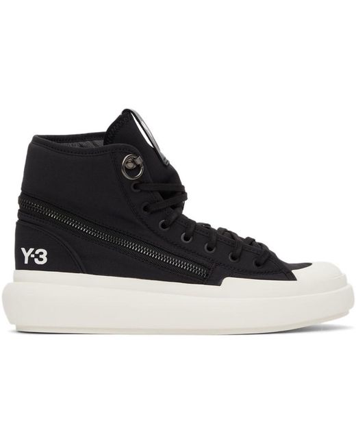 Y-3 Ajatu Court High Sneakers in Black/White (Black) for Men - Lyst
