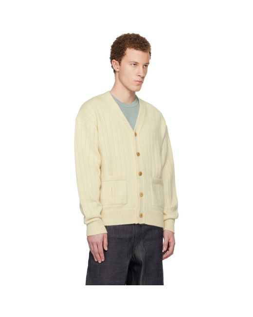 Visvim Natural Off- Knit Cardigan for men