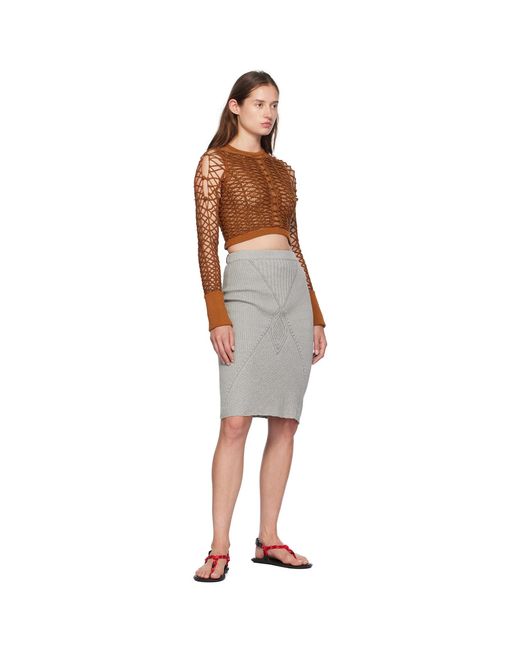 Isa Boulder Gray Kite Midi Skirt