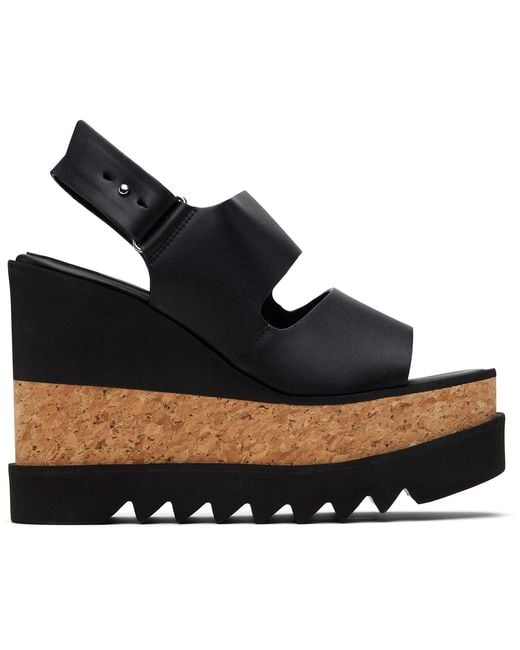 Stella McCartney Black Elyse Alter Mat Platform Heeled Sandals