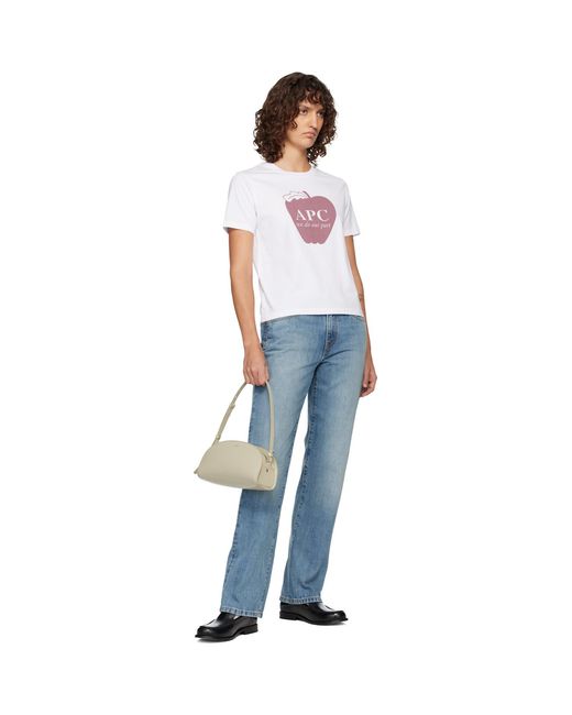 A.P.C. Natural Off- Demi-Lune Shoulder Bag