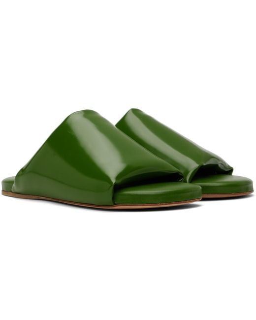 Bottega Veneta Green Cushion Slides