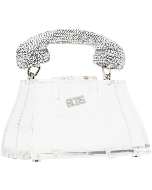 Gcds White Transparent Call Me Comma Bling Baby Bag