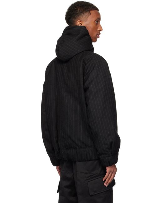 Sacai Black Chalk Stripe Hoodie for men