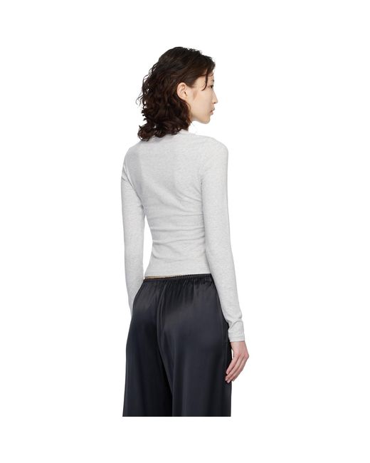 Skims White Cotton Jersey Long Sleeve T-Shirt