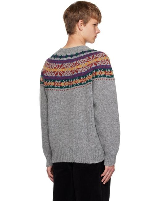 Howlin' By Morrison Gray Fragments Of Light Sweater for men