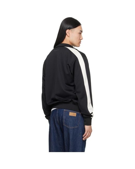 MM6 by Maison Margiela Black Striped Sleeves Track Jacket for men