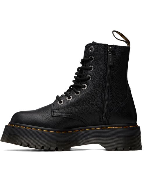 Dr. Martens Black Jadon Pisa Leather Platform Boots for men