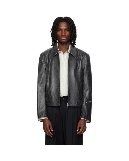 MMIC Black Vapor Leather Jacket for men