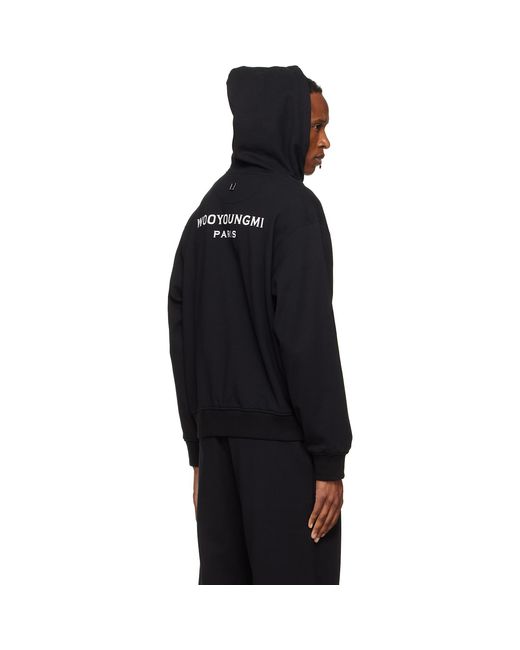 Wooyoungmi Black Zip Hoodie for men