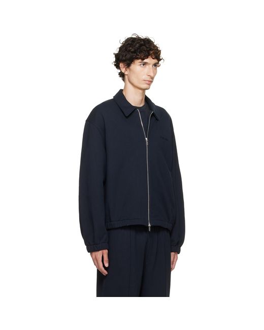 Helmut Lang Blue Terry Zip Jacket for men