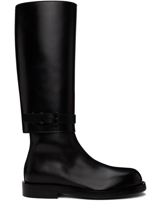 Ann Demeulemeester Black Ted Riding Boots for men