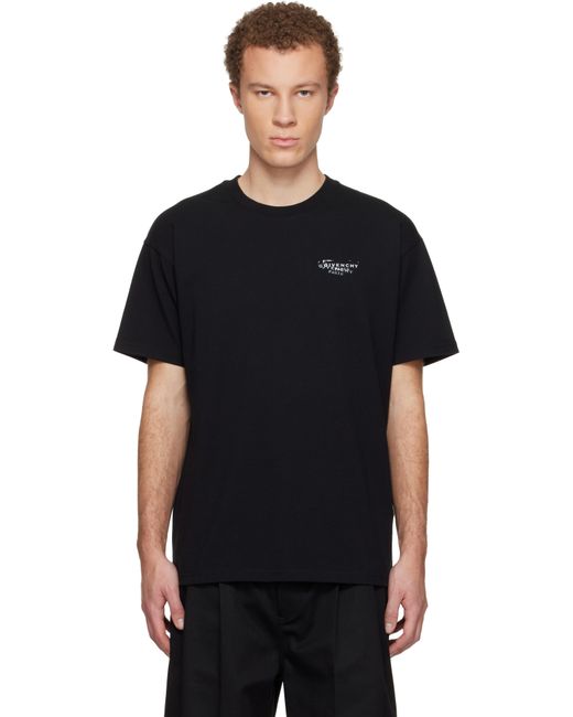Givenchy Black Stamp Print T-Shirt for men