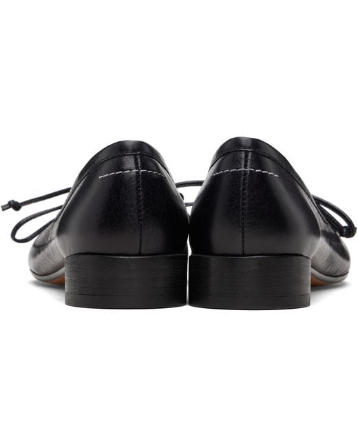 MM6 by Maison Margiela Black Anatomic Numeric Ballerina Flats