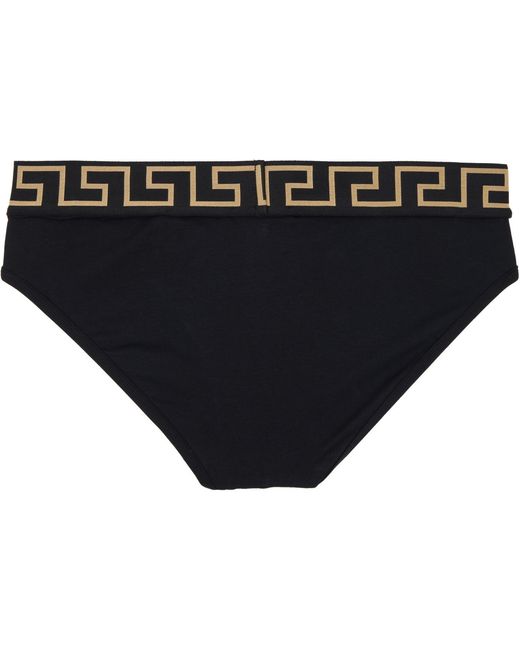 Versace Black Three-Pack Jersey Briefs for men