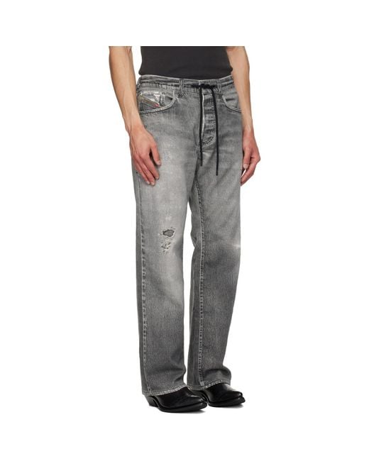 DIESEL Black Gray Relaxed 2080 D-reel Joggjeans 068us Jeans for men