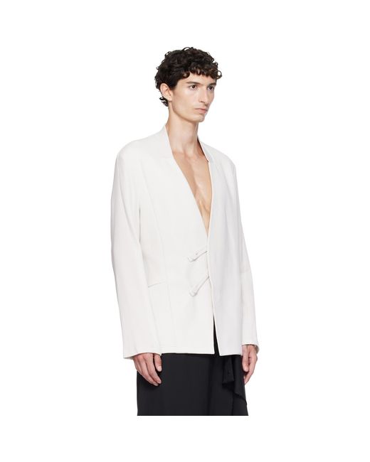 Kiko Kostadinov White Off- Koru Slim Blazer for men