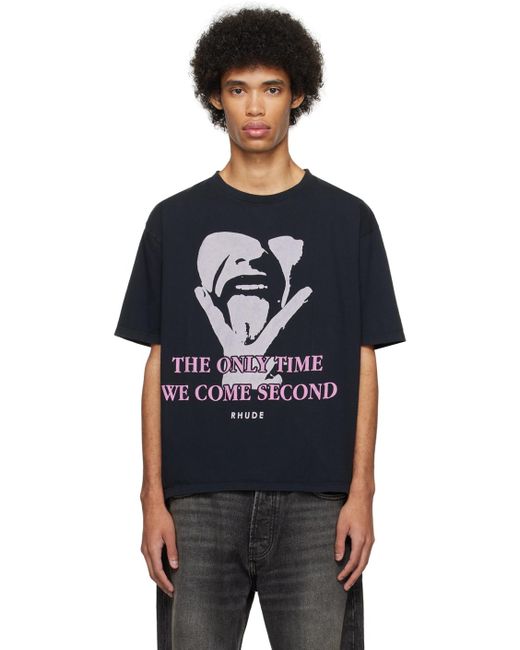 T-shirt 'come second' noir Rhude pour homme en coloris Black