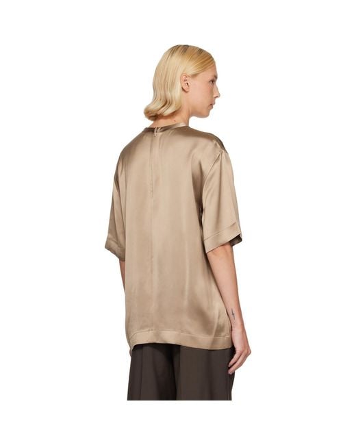 Totême Natural Tan Satin T-Shirt
