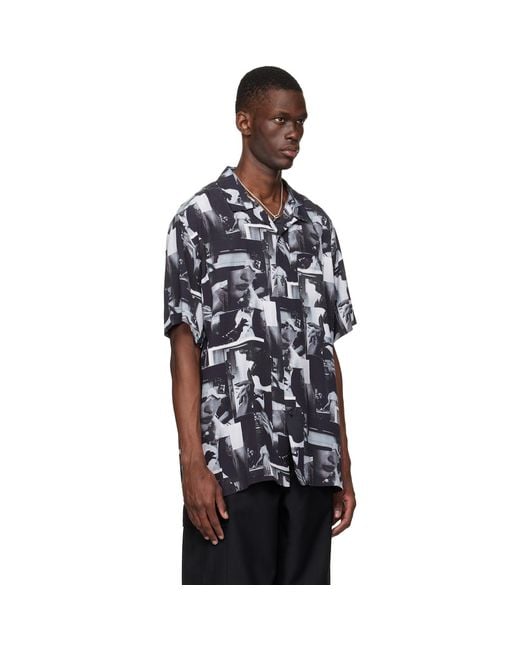 vowels Blue Printed Still Shirt for men