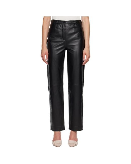 Loulou de Saison Black Cobe Lds Leather Trousers