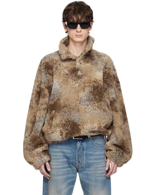 Alexander McQueen Brown Oversized Forrest Fleece Sweater for men