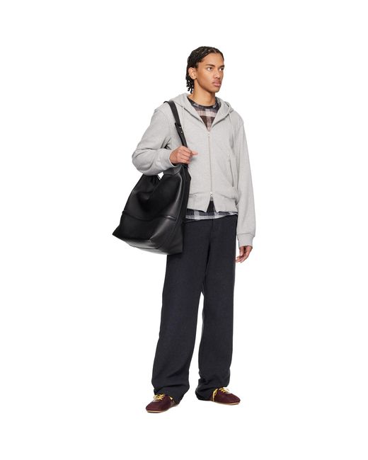 Dries Van Noten Gray Loose Zipped Hoodie for men