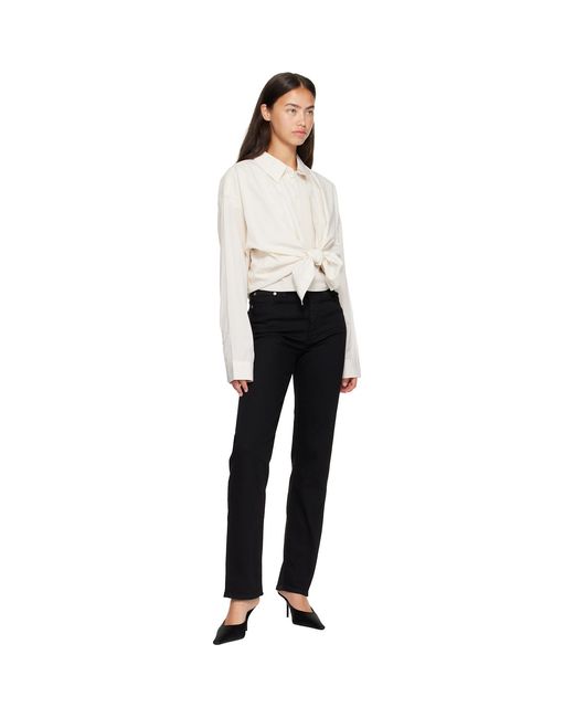 Agolde Black 90's Pinch Waist High Rise Straight Long Jeans
