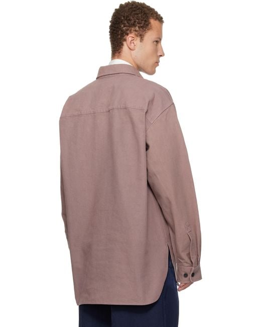 Dries Van Noten Brown Oversized Cotton Shirt for men