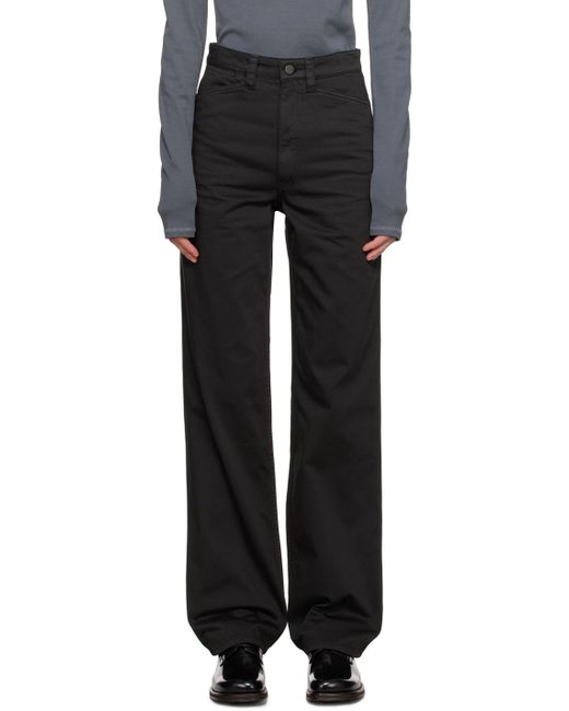 Lemaire Black Gray Straight-leg Trousers