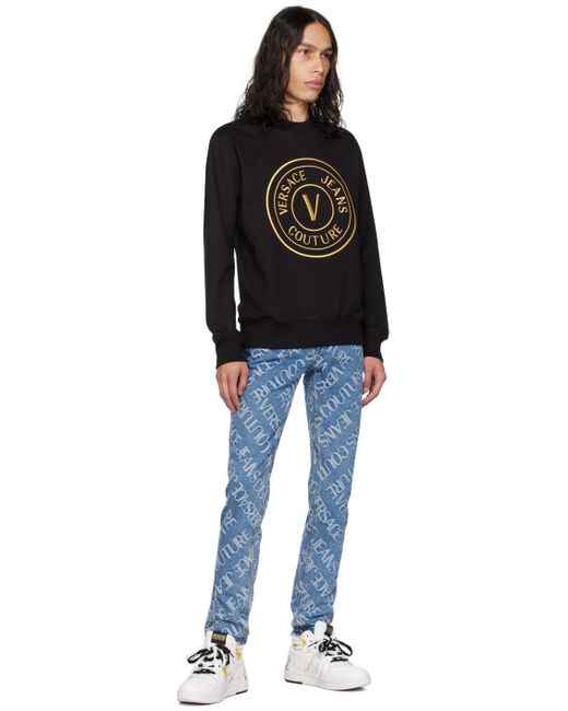 Versace Jeans Couture Black V-emblem Sweatshirt for men