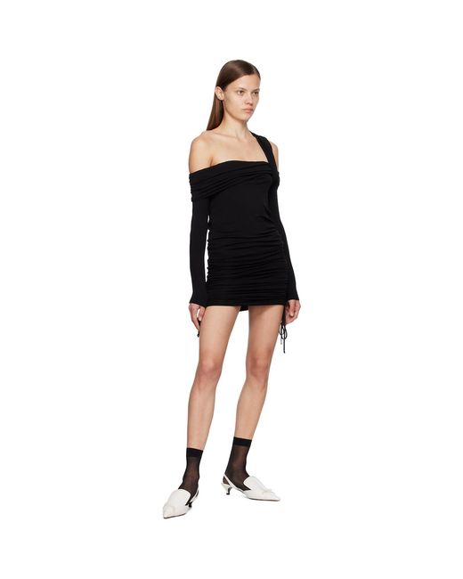 Minijupe Drapée Noire Pushbutton en coloris Black
