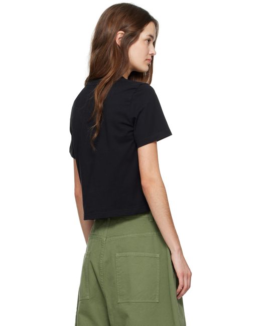 J.W. Anderson ブラック Anchor ロゴ クロップド パネル Tシャツ Black