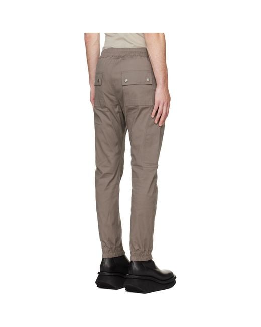 Rick Owens Gray Tower Heizer Cargo Pants for men