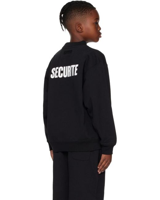 Vetements キッズ｜ブラック Securite スウェットシャツ Black
