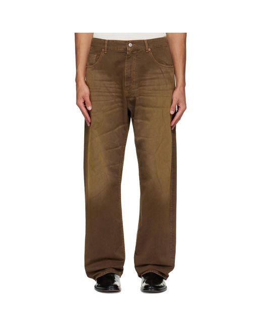MM6 by Maison Margiela Brown Faded Trousers for men
