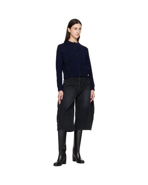 Sacai Blue Wool Knit Cardigan