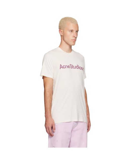 Acne White Off- Graphic T-Shirt for men