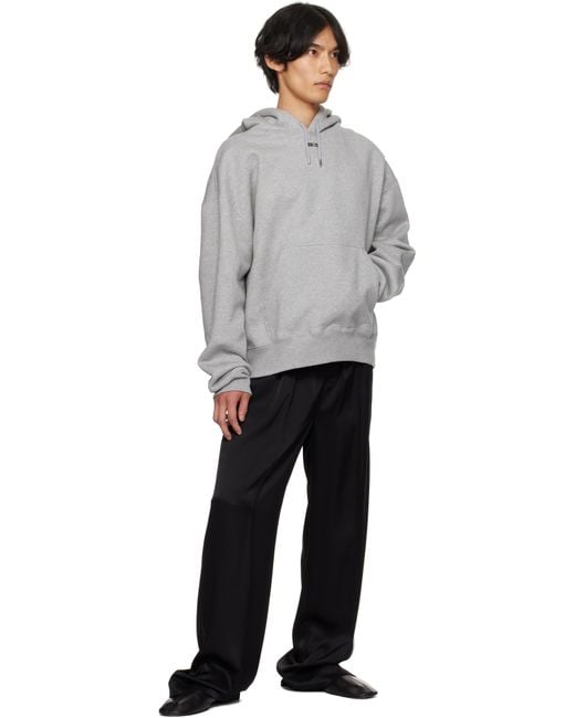 Mugler Gray Logo Hoodie for men