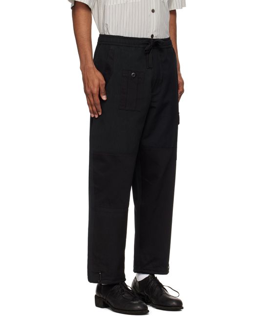 Maharishi Black 6087 Upcycled Loose Cargo Track Pants for men