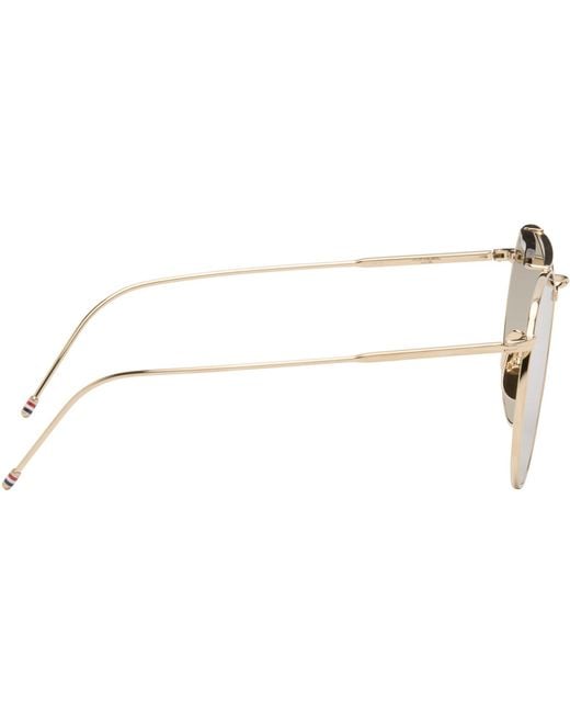 Thom Browne Black Aviator Sunglasses for men