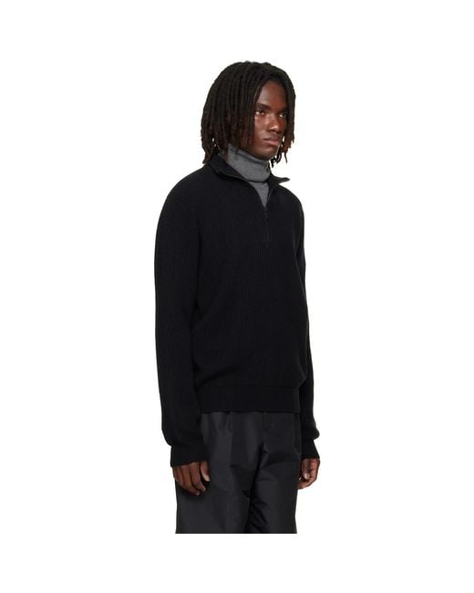 Canada Goose Black Mckinney Knit Quarter Zip Sweater for men