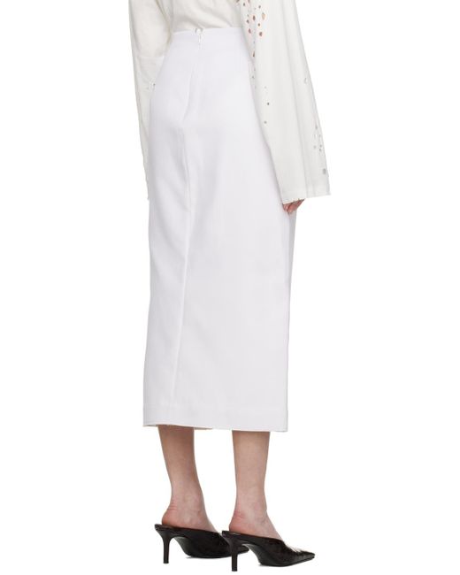 Sportmax White Fedra Midi Skirt