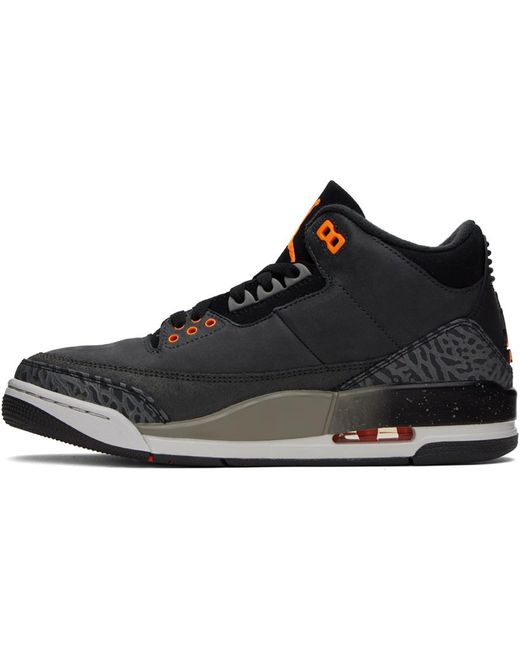 Nike Black Air Jordan 3 Retro Sneakers for men