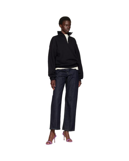Jacquemus Black 'The Gros Grain' Zipped-Rollneck Sweatshirt