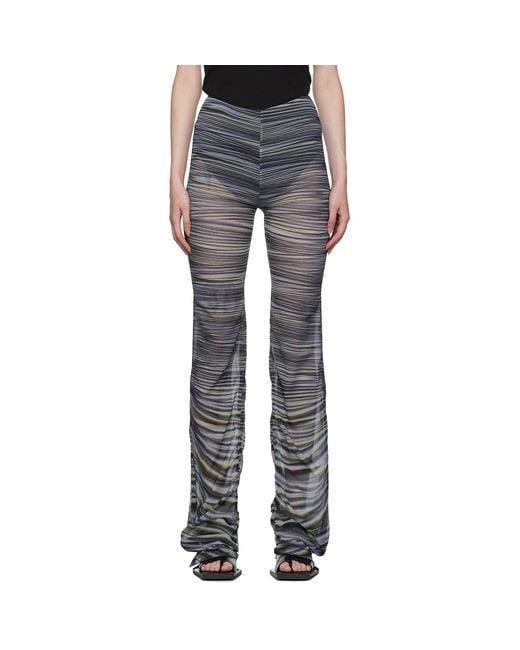 Dion Lee Black Drape Print Gather Pants