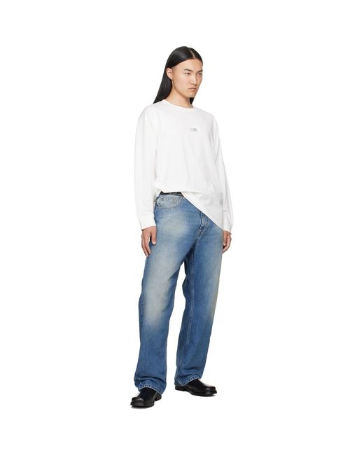 MM6 by Maison Margiela White Long-Sleeved T-Shirt for men