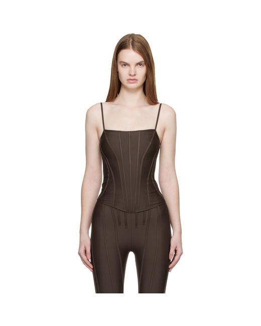 Mugler Black Ssense Exclusive Corseted Top
